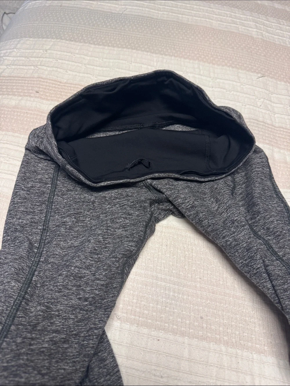 lululemon athletica Dark Gray Heather Fold-Over Waist Leggings